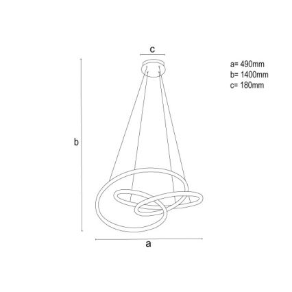 Ρυθμιζόμενος πολυέλαιος LED κρεμαστό με καλώδιο LED/85W/230V 3000–6500K Ø 49 cm + τηλεχειριστήριο