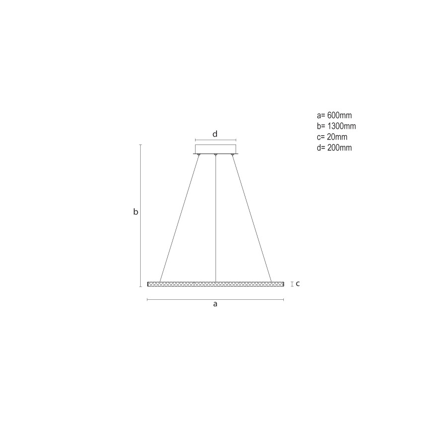 Ρυθμιζόμενο κρεμαστό φωτιστικό LED με καλώδιο LED/90W/230V 3000-6500K, διάμετρος 60 cm + τηλεχειριστήριο