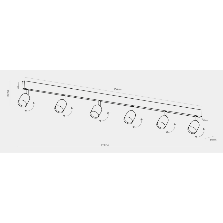Ρυθμιζόμενο LED RGBW σποτ TOP 6xGU10/6,5W/230V 2700-6500K χρυσό/μαύρο