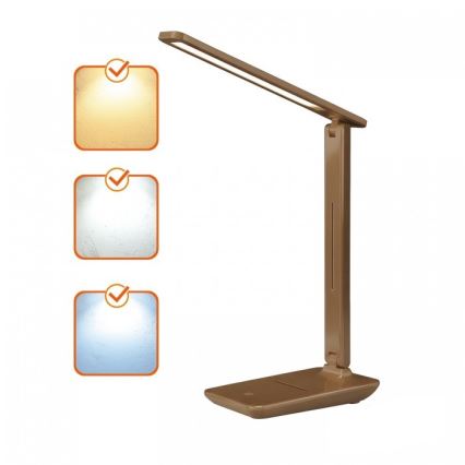 Ρυθμιζόμενο LED επιτραπέζιο φωτιστικό NOBLITE N LED/7W/230V 3000/4000/6500K καφέ