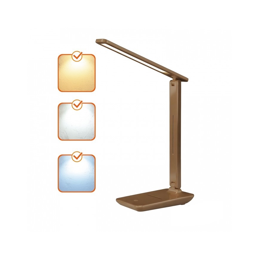 Ρυθμιζόμενο LED επιτραπέζιο φωτιστικό NOBLITE N LED/7W/230V 3000/4000/6500K καφέ
