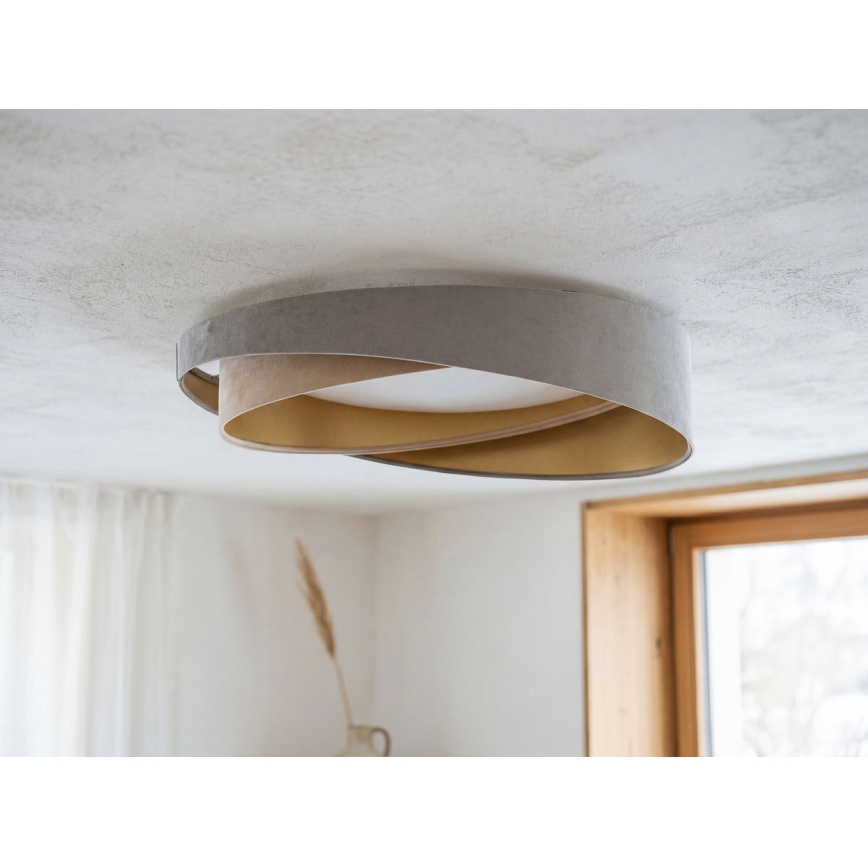 LED Ρυθμιζόμενο φωτιστικό οροφής SMART GALAXY MODERN LED/24W/230V 3000-6500K Ø 55 cm γκρι/μπεζ/χρυσό + τηλεχειριστήριο