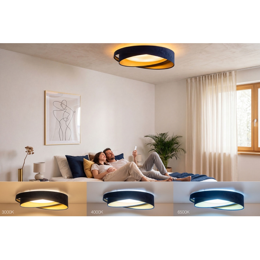 Ρυθμιζόμενο LED φωτιστικό οροφής SMART GALAXY MODERN LED/24W/230V 3000-6500K Ø 55 cm μπλε/χρυσό + τηλεχειριστήριο