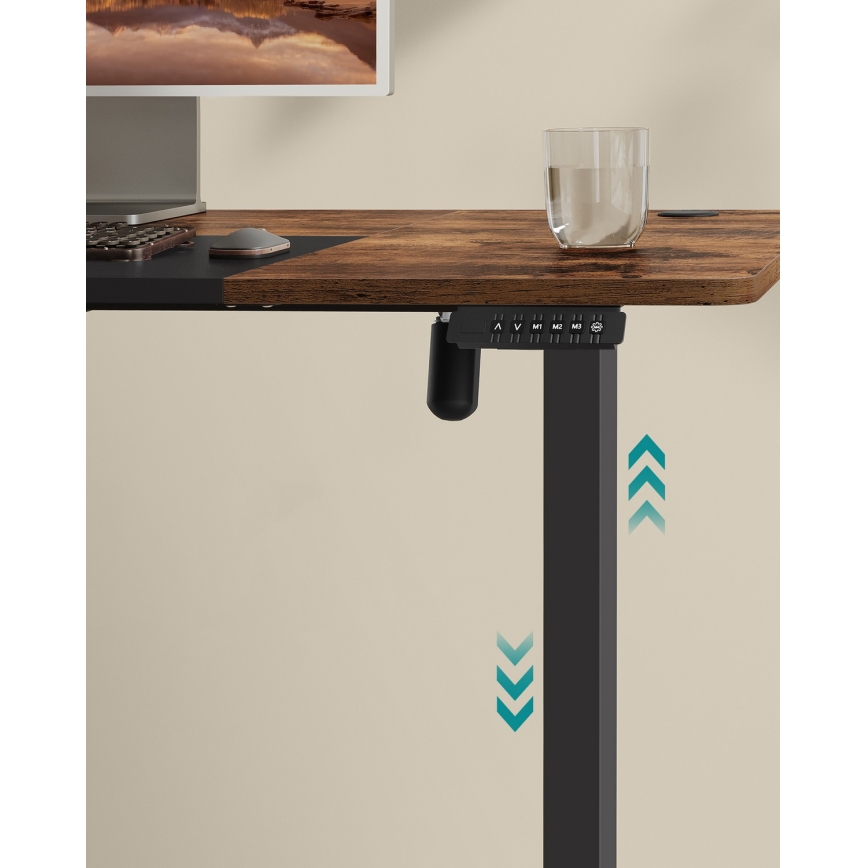 Ρυθμιζόμενο σε ύψος γραφείο SOLEA-X καφέ/μαύρο