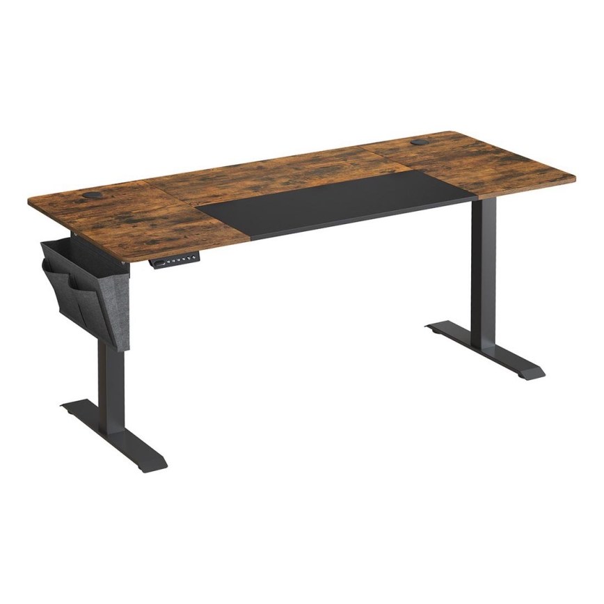 Ρυθμιζόμενο σε ύψος γραφείο εργασίας SOLEA-X, καφέ/μαύρο