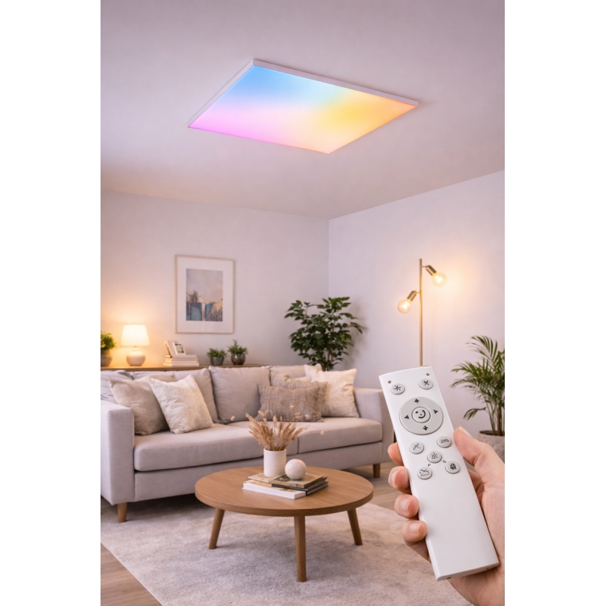 Ρυθμιζόμενο επιφανειακό πάνελ RGBW LED/24W/230V 2700-6500K λευκό + τηλεχειριστήριο