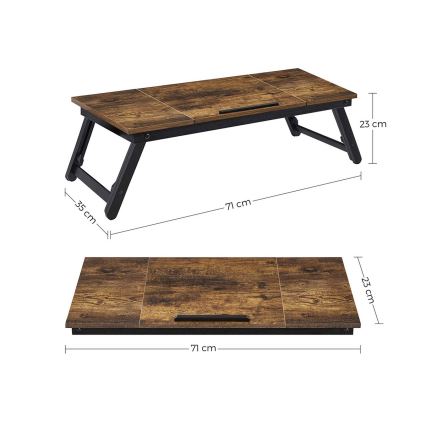 Ρυθμιζόμενο τραπεζάκι υπολογιστή για κρεβάτι LAT καφέ/μαύρο