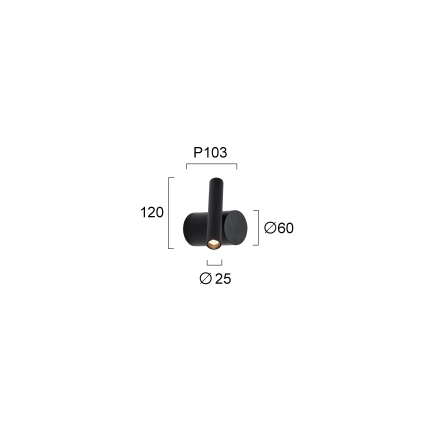 Ρυθμιζόμενο επιτοίχιο σποτ LED PLANET 4W/230V, μαύρο