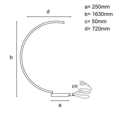 Ρυθμιζόμενο επιδαπέδιο φωτιστικό LED/28W/230V 3000-6500K + τηλεχειριστήριο