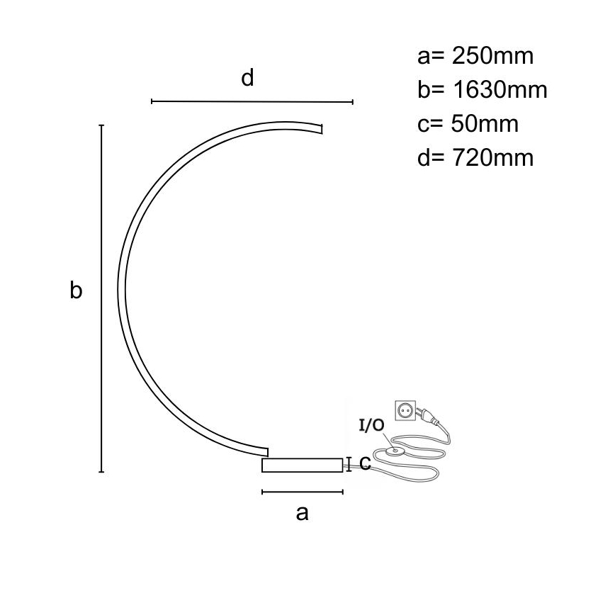 Ρυθμιζόμενο επιδαπέδιο φωτιστικό LED/28W/230V 3000-6500K + τηλεχειριστήριο