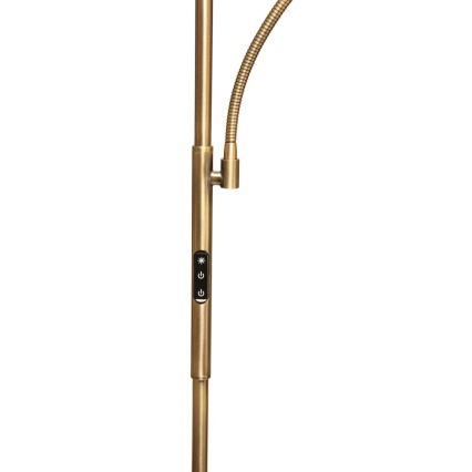 LED Ρυθμιζόμενο επιδαπέδιο φωτιστικό NORA LED/25W/230V 2200/3000/4000K + LED/5W 3000K χρυσό + τηλεχειριστήριο