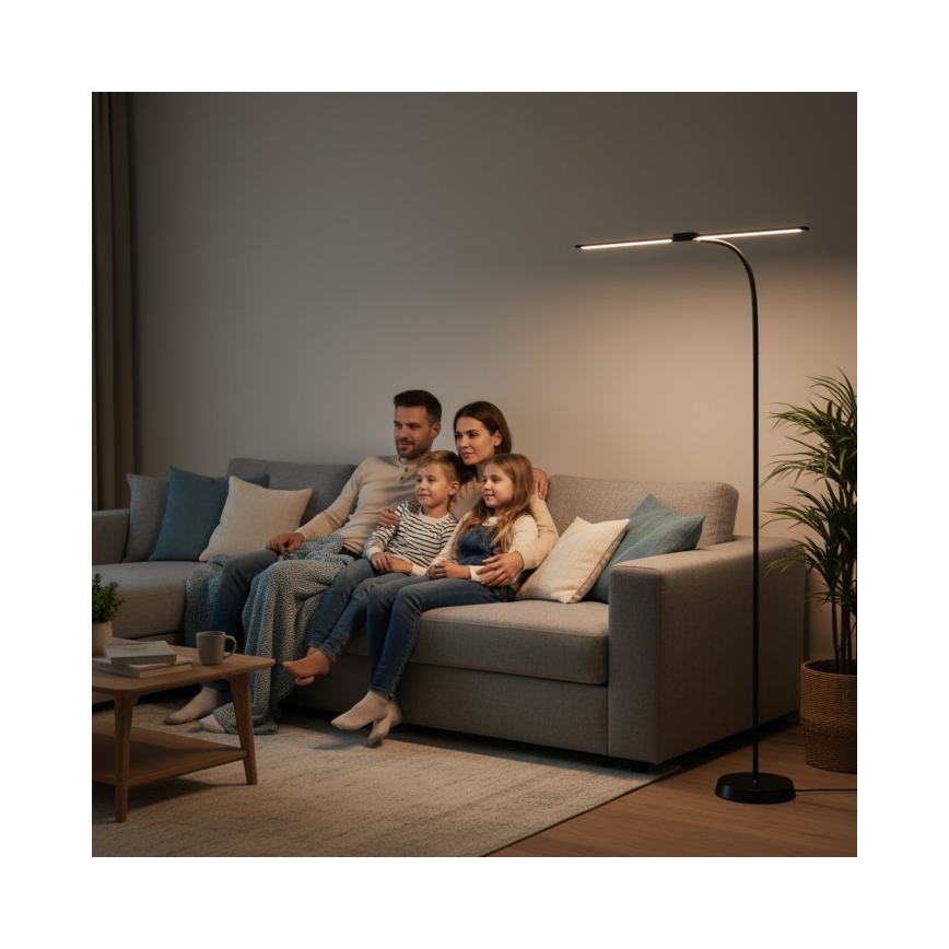 Ρυθμιζόμενο επιδαπέδιο φωτιστικό TEILO LED/14W/230V 3000/4000/6000K μαύρο