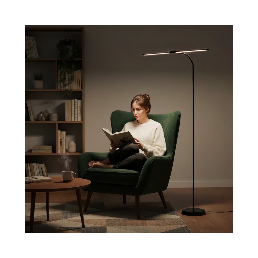 Ρυθμιζόμενο επιδαπέδιο φωτιστικό TEILO LED/14W/230V 3000/4000/6000K μαύρο