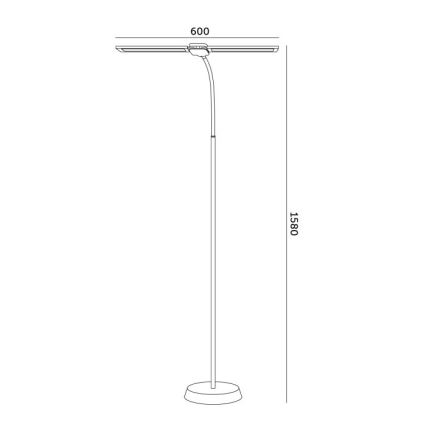 Ρυθμιζόμενο επιδαπέδιο φωτιστικό TEILO LED/14W/230V 3000/4000/6000K μαύρο
