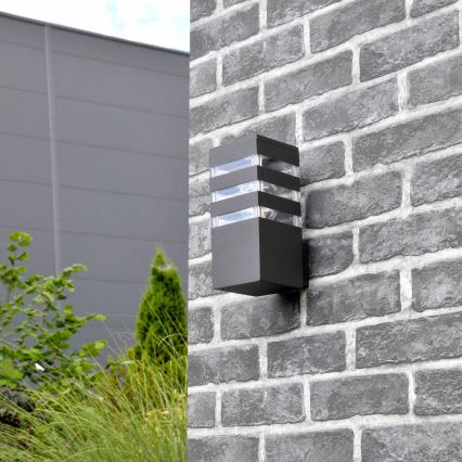 LED RGBW ρυθμιζόμενο επιτοίχιο φωτιστικό εξωτερικού χώρου TEKSAS 1xE27/12W/230V 2700-6500K IP44 ανθρακί