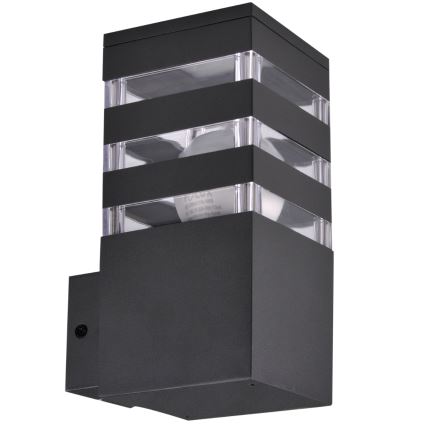 LED RGBW ρυθμιζόμενο επιτοίχιο φωτιστικό εξωτερικού χώρου TEKSAS 1xE27/9W/230V 2700-6500K Wi-Fi IP44 ανθρακί