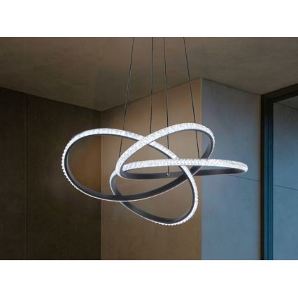 LED ρυθμιζόμενος πολυέλαιος με ανάρτηση καλωδίου LED/95W/230V 3000-6500K Ø 57 cm + τηλεχειριστήριο