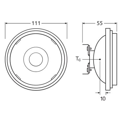 Ρυθμιζόμενος LED λαμπτήρας AR111 G53/13,5W/12V 2700K 24° CRI 97 - Ledvance