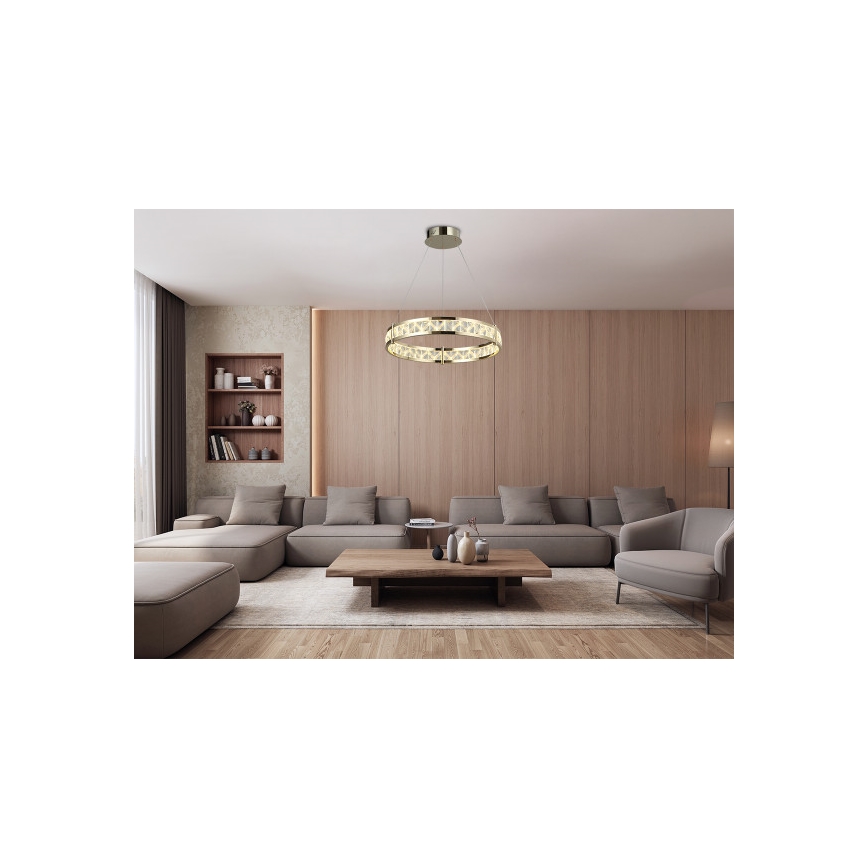 Ρυθμιζόμενος LED κρυστάλλινος πολυέλαιος με ανάρτηση σε καλώδιο ENRIQUE LED/55W//230V 3000-6000K Ø 80 εκ. + τηλεχειριστήριο