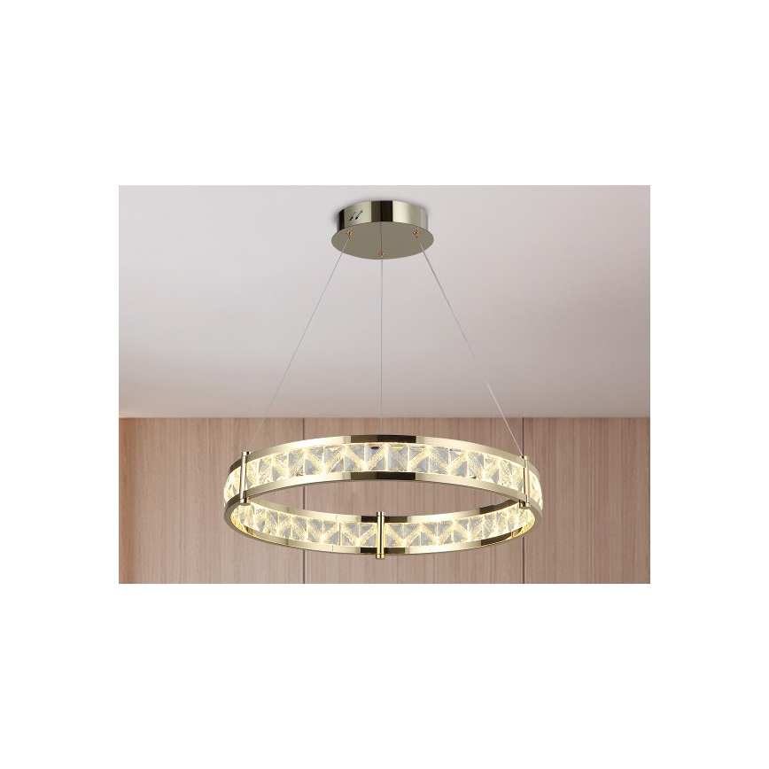 Ρυθμιζόμενος LED κρυστάλλινος πολυέλαιος με ανάρτηση σε καλώδιο ENRIQUE LED/55W//230V 3000-6000K Ø 80 εκ. + τηλεχειριστήριο