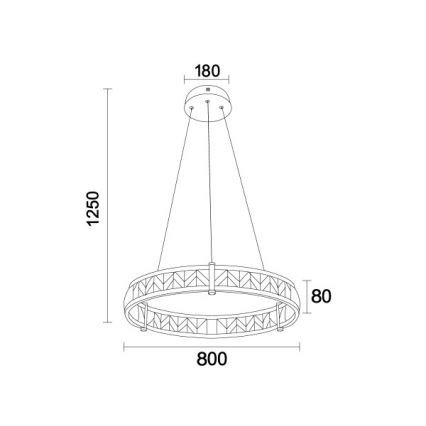 Ρυθμιζόμενος LED κρυστάλλινος πολυέλαιος με ανάρτηση σε καλώδιο ENRIQUE LED/55W//230V 3000-6000K Ø 80 εκ. + τηλεχειριστήριο