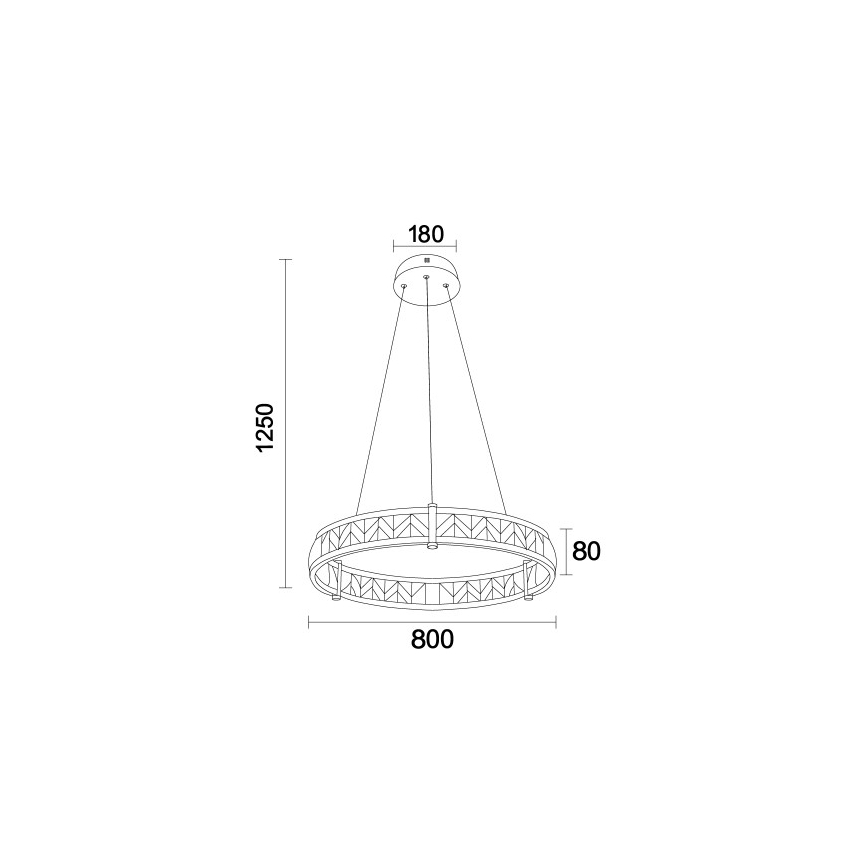 Ρυθμιζόμενος LED κρυστάλλινος πολυέλαιος με ανάρτηση σε καλώδιο ENRIQUE LED/55W//230V 3000-6000K Ø 80 εκ. + τηλεχειριστήριο