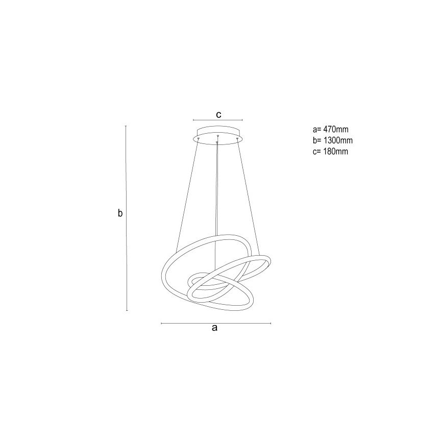 Ρυθμιζόμενο κρεμαστό φωτιστικό LED σε καλώδιο ανάρτησης LED/90W/230V 3000-6500K διάμ. 47 cm + τηλεχειριστήριο