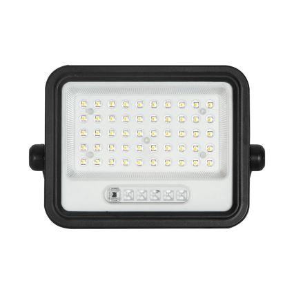 LED Ρυθμιζόμενος ηλιακός προβολέας LED/100W/3,2V 2000-8000K IP65 5000 mAh μαύρο + τηλεχειριστήριο