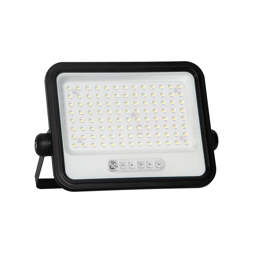 Ρυθμιζόμενος ηλιακός LED προβολέας LED/200W/3,2V 2000-8000K IP65 10000 mAh μαύρο + τηλεχειριστήριο