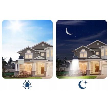 LED Ρυθμιζόμενος ηλιακός προβολέας LED/50W/3,2V 5000K 6000 mAh IP65 μαύρο + τηλεχειριστήριο