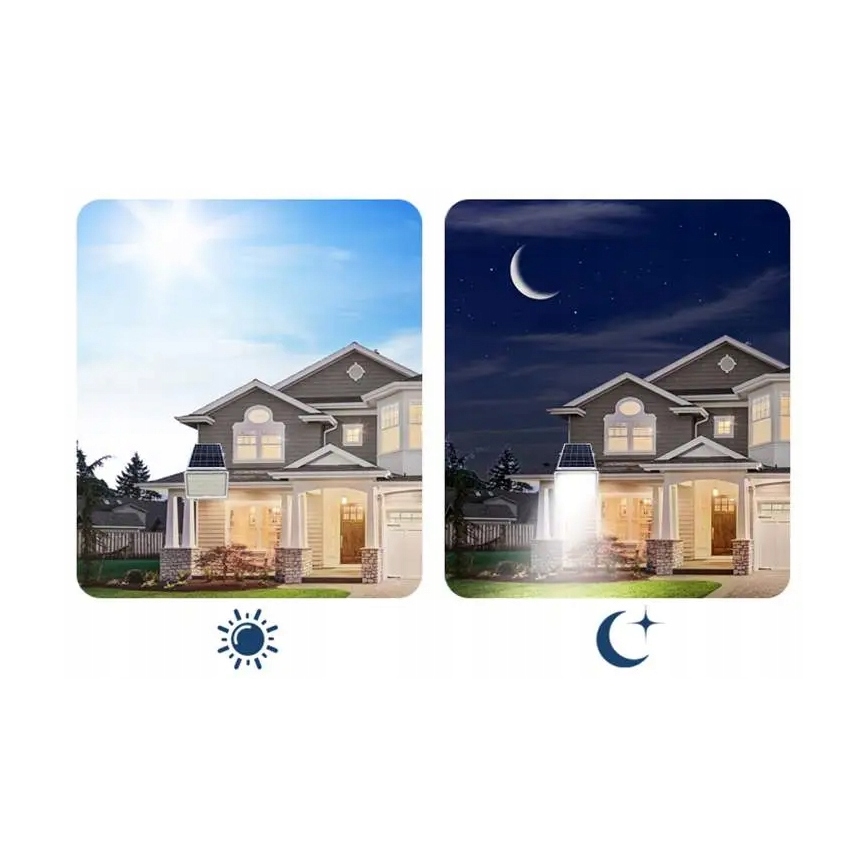 LED Ρυθμιζόμενος ηλιακός προβολέας LED/50W/3,2V 5000K 6000 mAh IP65 μαύρο + τηλεχειριστήριο