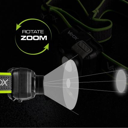 Ρυθμιζόμενος επαναφορτιζόμενος LED φακός κεφαλής LED/10W/5V/3xAAA IP66 800 lm 1000 mAh