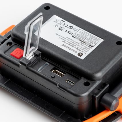 Ρυθμιζόμενος επαναφορτιζόμενος προβολέας LED 10W/5V USB 6500K IP44