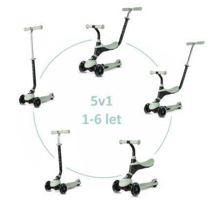 QPlay - Παιδικό πατίνι με LED ρόδες 5 σε 1 SEMA PRO πράσινο