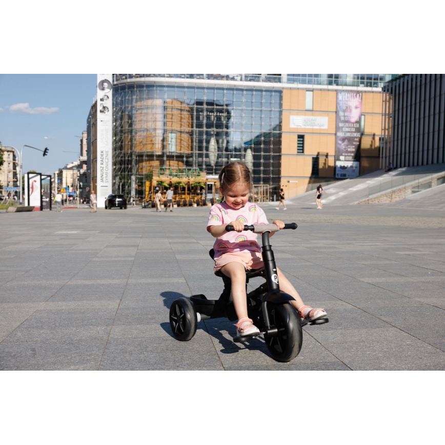 QPlay - Παιδικό τρίκυκλο ποδήλατο 3σε1 RITO STAR ανοιχτό γκρι