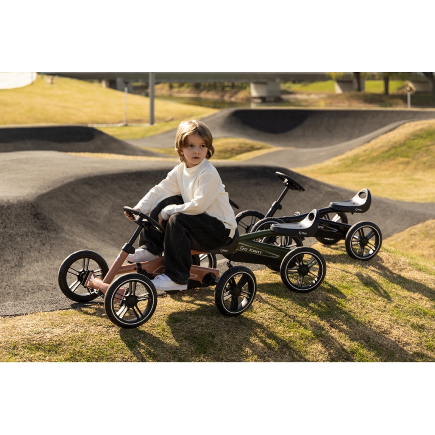 QPlay - Παιδικό τετράτροχο GO KART πράσινο