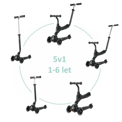 QPlay - Παιδικό πατίνι με LED τροχούς 5v1 SEMA PRO μαύρο