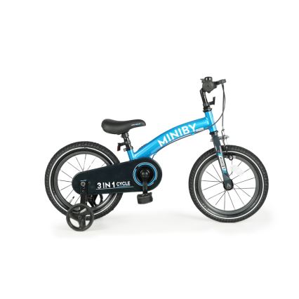 QPlay - Παιδικό ποδήλατο 14" MINIBY 3σε1 μπλε