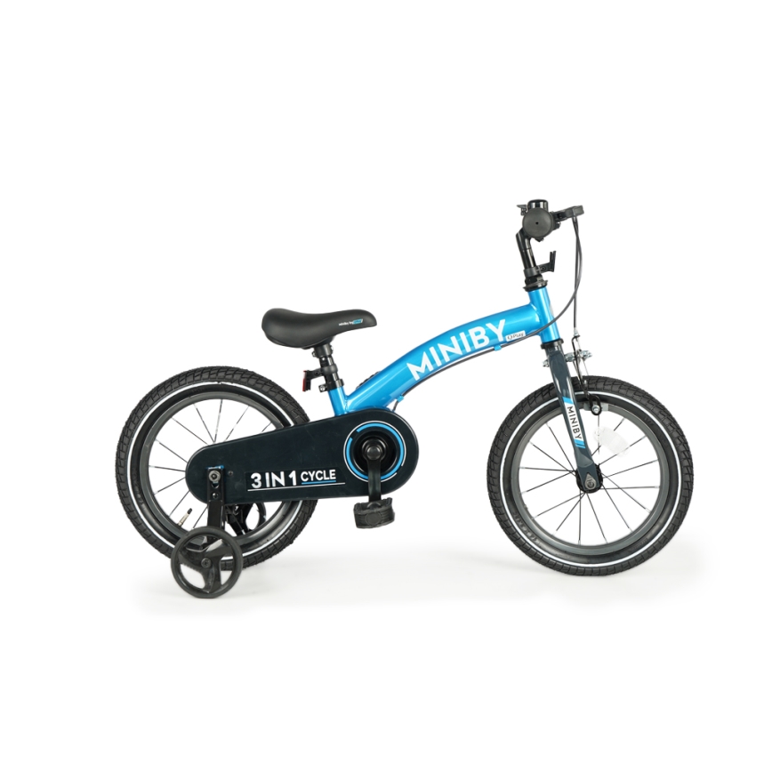 QPlay - Παιδικό ποδήλατο 14" MINIBY 3σε1 μπλε