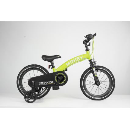QPlay - Παιδικό ποδήλατο 14" MINIBY 3σε1 πράσινο