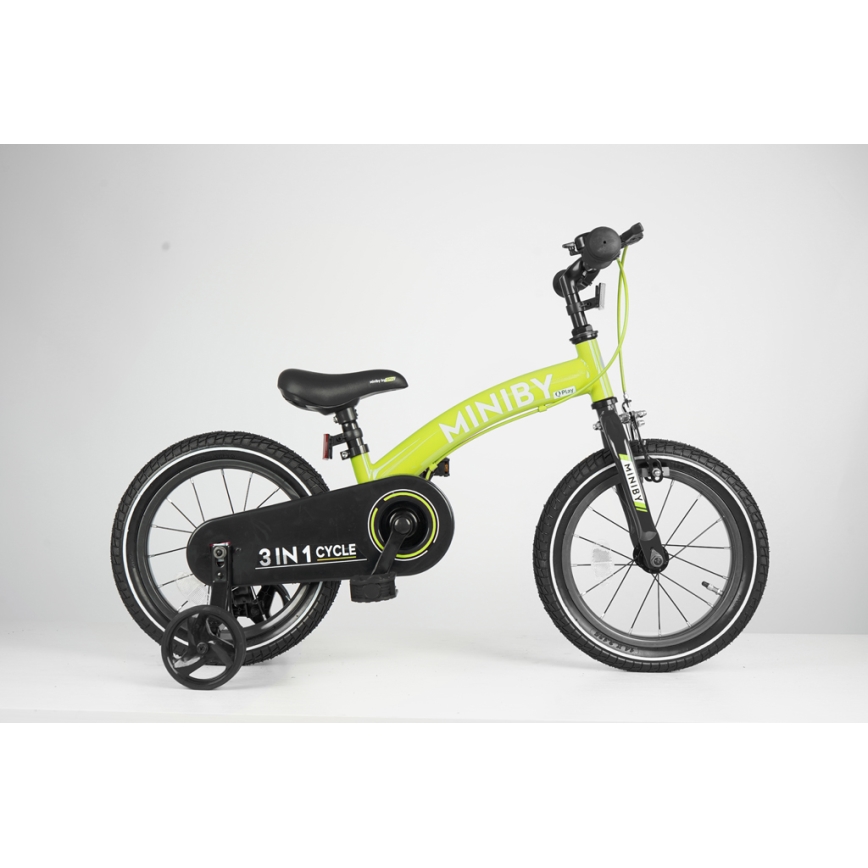 QPlay - Παιδικό ποδήλατο 14" MINIBY 3σε1 πράσινο