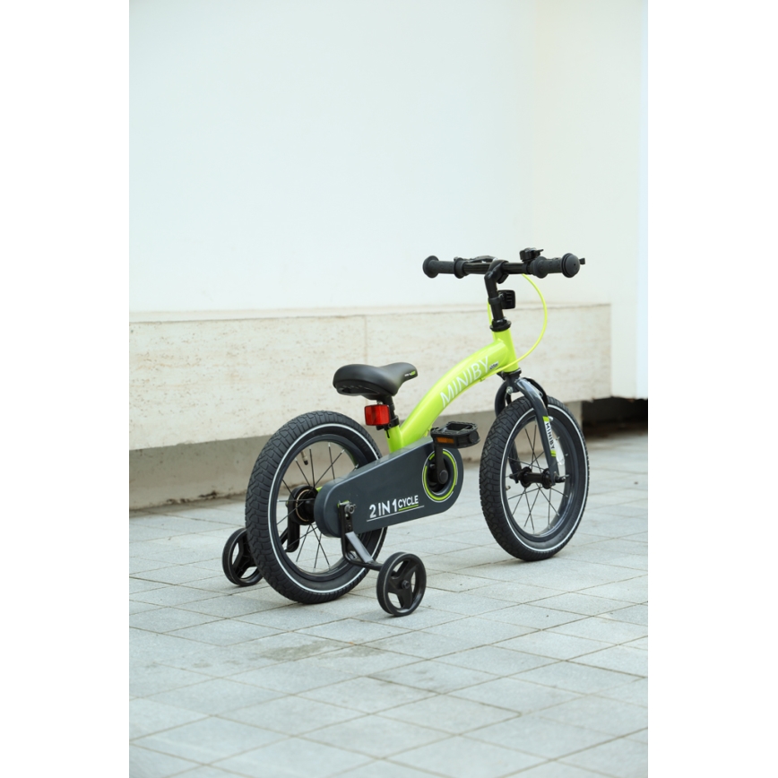 QPlay - Παιδικό ποδήλατο 14" MINIBY 3σε1 πράσινο