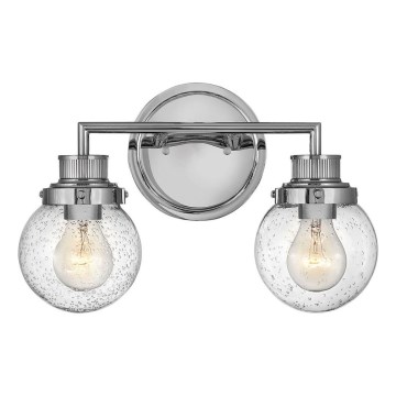 Quintiesse - Απλίκα μπάνιου POPPY 2xE27/60W/230V IP44 γυαλιστερό χρώμιο