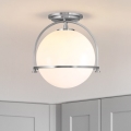 Quintiesse - Φωτιστικό οροφής SOMERSET 1xE27/60W/230V διάμ. 28,2 εκ. ματ χρώμιο