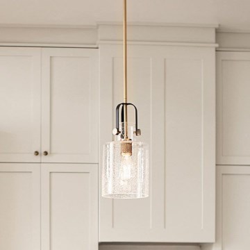 Quintiesse - Κρεμαστό φωτιστικό σε ράβδο KITNER 1xE27/60W/230V διάμ. 18 εκ. χρυσό/μαύρο