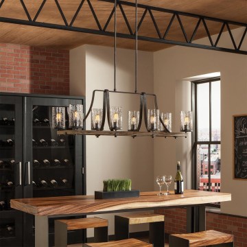 Quintiesse - Πολυφωτιστικό σε ράβδο ANGELO 8xE27/60W/230V φινίρισμα δρυός