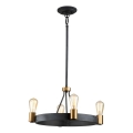 Quintiesse - Πολύφωτο σε ράβδο SILAS 4xE27/60W/230V Ø 54,9 cm μαύρο/χρυσό