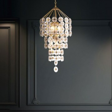 Quintiesse - Πολυέλαιος με αλυσίδα MERIDIAN 9xE14/40W/230V διάμ. 57,2 cm χρυσός