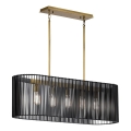 Quintiesse - Πολυέλαιος με ράβδο LINARA 5xE27/60W/230V μαύρο/χρυσό