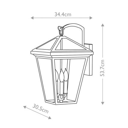 Quintiesse - Εξωτερικό φωτιστικό τοίχου ALFORD L 3xE14/40W/230V IP44 μαύρο